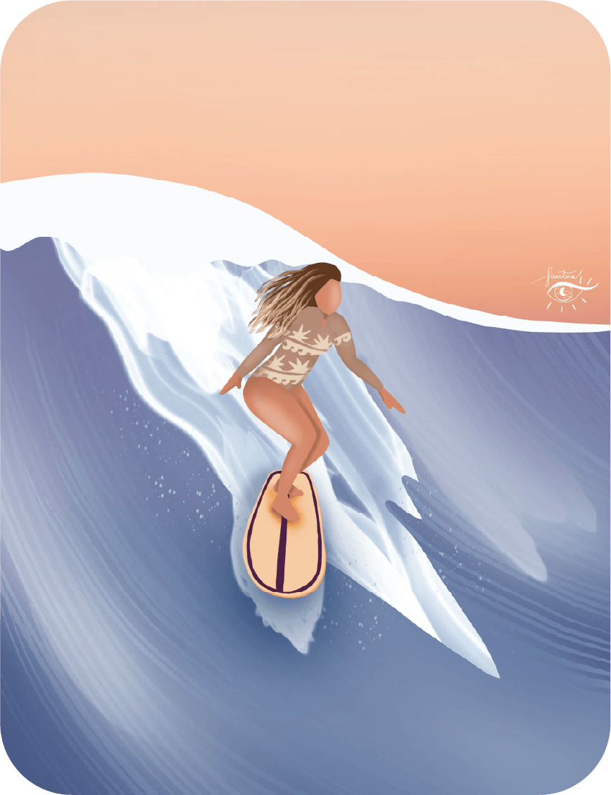 Illustration de surfeuse